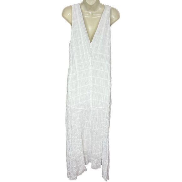 Frame Savannah Shirred Cotton Poplin Midi Dress NWOT Size Medium - Picture 7 of 9